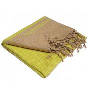Fouta sable et orchidée coton bio Karawan