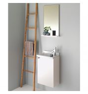 Lave main et miroir salle de bain Sanijura laqué blanc