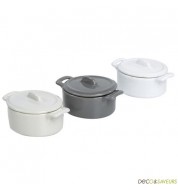 Mini cocottes ovales blanc et grise (x3)