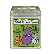 Boite bouillons de légumes verte Derrière la porte
