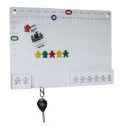 Tableau mémo en métal magnétique blanc 