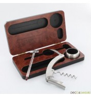 Coffret Sommelier (tire bouchon+vinomètre+collier anti-goutte)