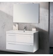 Meuble vasque salle de bain Sanijura Horizon laqué blanc 105 cm