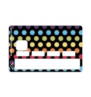 Sticker carte bancaire pois couleurs