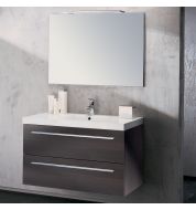 Meuble vasque salle de bain Sanijura Horizon plaqué chêne noir 105 cm