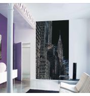 Déco mural XXL Big apple noir et blanc non tissé