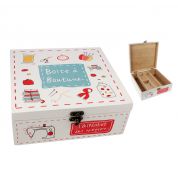 Boite à couture en bois décorée