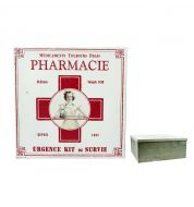 Boite métal à pharmacie rouge et blanche