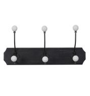 Porte manteau mural bois et céramique -6 crochets