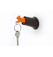Accroche clés écureuil marron et orange Qualy