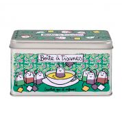 Boite tisane qu'il infuse verte Derrière la porte