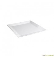 Assiette carrée porcelaine blanche repas (x1) 27 cm