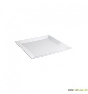 Assiette carrée porcelaine blanche dessert (x1) 21 cm