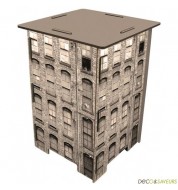 Tabouret en bois imprimé building Werkhaus