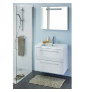 Meuble vasque salle de bain Blanc laqué (80cm)