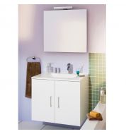 Ensemble meuble vasque et miroir salle de bain blanc Completo (70cm)