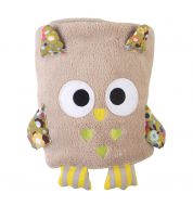 Couverture poloaire enfant hibou blanc cassé fleurie