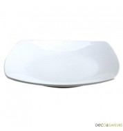 Assiette carrée arrondie porcelaine blanche (x1) 26 cm