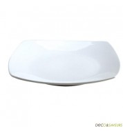 Assiette carrée arrondie porcelaine blanche 21x21 (x1)