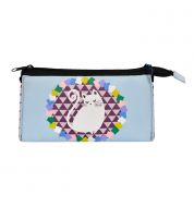 Trousse de maquillage chat bleu Derrière la porte