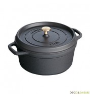 Cocotte en fonte Staub ronde noire - 24 cm