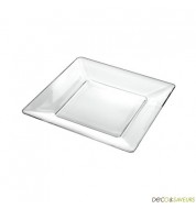 Assiette en verre carrée 21 cm (x1)