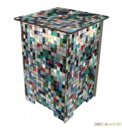 Tabouret en bois imprimé mosaïque Werkhaus