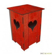 Tabouret en bois imprimé coeur Werkhaus