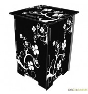 Tabouret en bois imprimé fleurs design Werkhaus