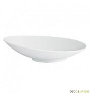 Assiette à pâtes porcelaine blanche oblique (x1)