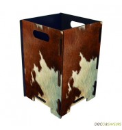 Corbeille à papier bois imprimé Werkhaus vache