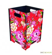 Corbeille à papier bois imprimé Werkhaus fleurs