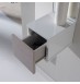Meuble d'entrée + miroirs et tiroir carré effet chêne foncé